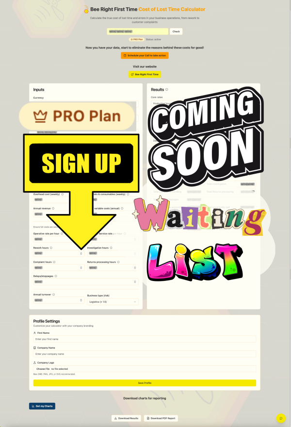 PRO Cost of Lost Time Calculator- Annual Subscription